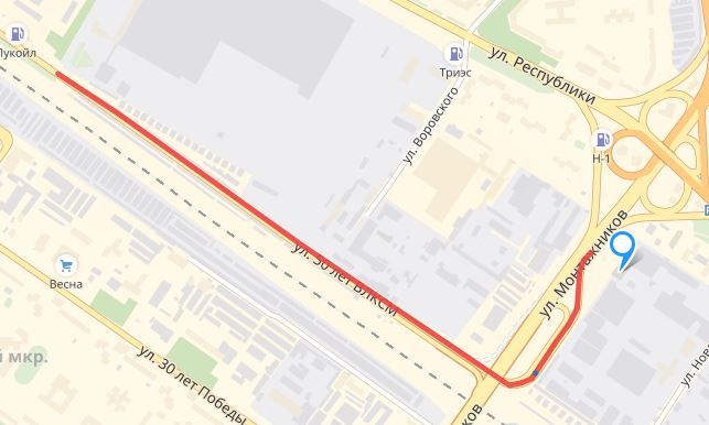 Участок улицы 50 лет ВЛКСМ будет закрыт до сентября