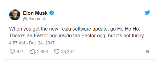 Tesla спрятала рождественскую «пасхалку» в последнем обновлении ПО